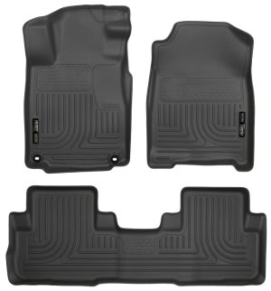 Honda CR-V Floor Liners - Front + Second Row - Husky Liners - WeatherBeater - Black - 2016 Honda CR-V Floor Liners - Front + Second Row - Husky Liners - WeatherBeater - Black - 2016